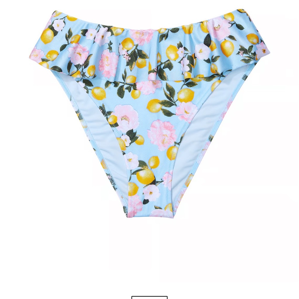 Victoria Secret Lemon Print High Waisted Cheeky Bikini Bottoms NWT Size XL